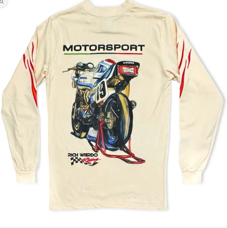 Rich Weirdo  Motor Sport Dirt Bike  Long Sleeve ( cream)